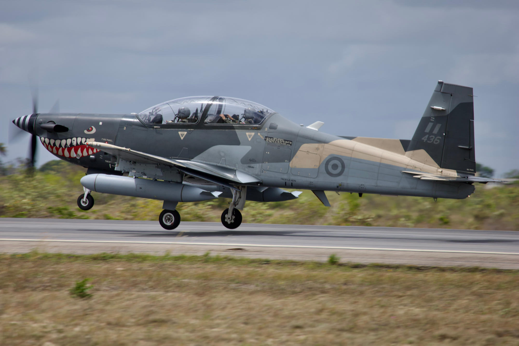 Peruvian Air Force KT-1P Woongbi "tail number" 437 (s/n KT-3340F-16-014) is one of 20 aircraft received by the service. Based at Pisco it belongs to Escuadrón Aéreo 513.